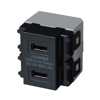 埋込USB給電用コンセント Aタイプ×2 (ブラック)